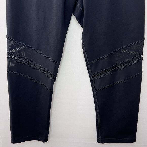 LORNA JANE Black Medium  Cropped Pull On Leggings Mesh Accent - Picture 5 of 7